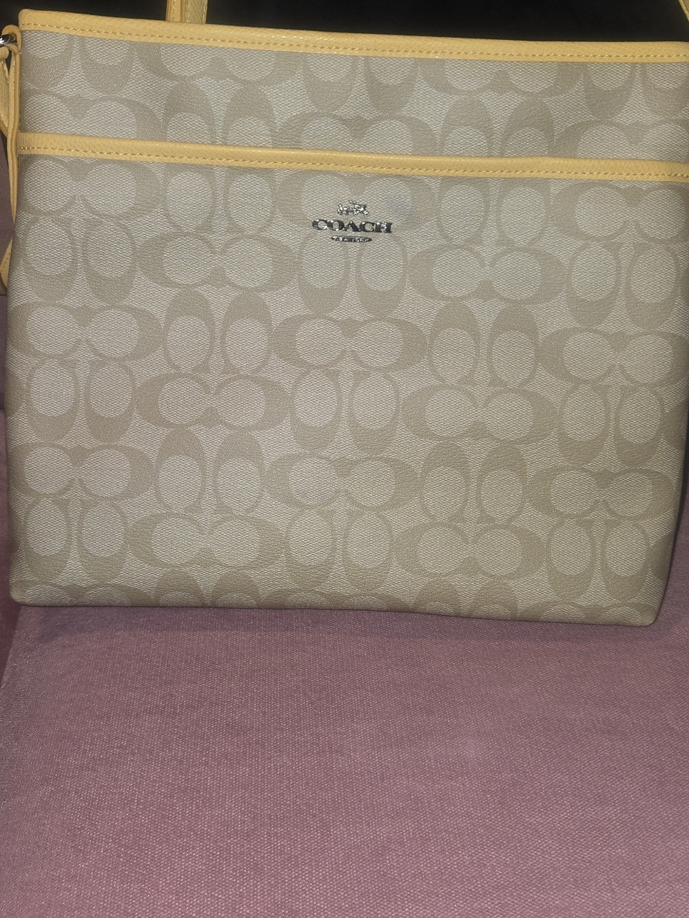 Coach Signature Crossbody with Yellow Trim